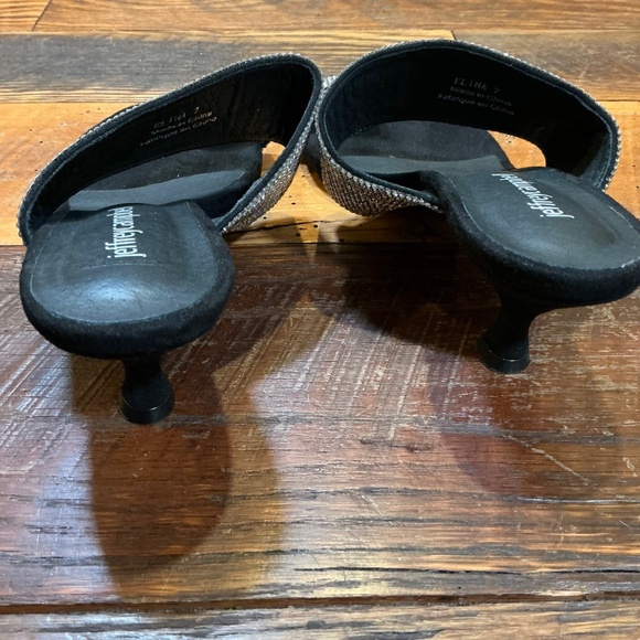 Jeffrey Campbell Elina Slide Sandal Black Silver Size 7 - Picture 4 of 8